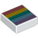 LEGO White Tile 1 x 1 with Rainbow with Groove (3070 / 48272)