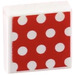 LEGO White Tile 1 x 1 with white dots on a red background with Groove (3070)