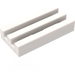 LEGO White Tile 1 x 2 Grille (without Bottom Groove) (2412)