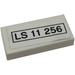 LEGO White Tile 1 x 2 with Black &#039;LS 11 256&#039; License Plate Sticker with Groove (3069)
