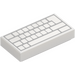 LEGO Bílá Dlaždice 1 x 2 s Blank PC Keyboard s drážkou (73688 / 100218)