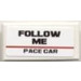 LEGO White Tile 1 x 2 with &#039;FOLLOW ME PACE CAR&#039; Sticker with Groove (3069)