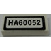 LEGO White Tile 1 x 2 with &#039;HA60052&#039; Sticker with Groove (3069)