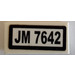LEGO blanc Tuile 1 x 2 avec &#039;JM 7642&#039; Autocollant avec rainure (3069)