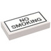 LEGO White Tile 1 x 2 with &#039;NO SMOKING&#039; Sticker with Groove (3069)