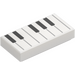 LEGO Hvit Tile 1 x 2 med Piano Keys med Rille (3069 / 67047)