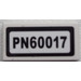 LEGO White Tile 1 x 2 with PN60017 License Plate Sticker with Groove (3069)