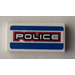 LEGO White Tile 1 x 2 with &quot;POLICE&quot; Sticker with Groove (3069)