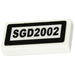 LEGO White Tile 1 x 2 with &#039;SGD2002&#039; Sticker with Groove (3069)
