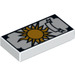 LEGO White Tile 1 x 2 with Tarot Card (Sun) with Groove (3069 / 12648)