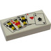 LEGO White Tile 1 x 2 with Three Kings &amp; Two Aces with Groove (3069)