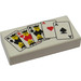 LEGO White Tile 1 x 2 with Three Kings &amp; Two Aces with Groove (3069 / 82668)