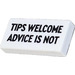 LEGO Wit Tegel 1 x 2 met Tips Welcome Advice Not Sticker met groef (3069)