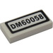 LEGO White Tile 1 x 2 with with &quot;DM60058&quot; Sticker with Groove (3069)