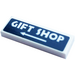 LEGO White Tile 1 x 3 with &#039;GIFT SHOP&#039; Sticker (63864)