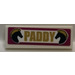 LEGO White Tile 1 x 3 with &#039;PADDY&#039; and 2 Horses Sticker (63864)