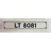 LEGO White Tile 1 x 4 with &#039;LT 8081&#039; Sticker (2431)