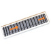 LEGO White Tile 1 x 4 with Orange Arrows, Black Lines and Dots Sticker (2431)