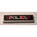 LEGO White Tile 1 x 4 with &#039;POLICE&#039; and Red Graffiti Sticker (2431)