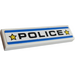 LEGO White Tile 1 x 4 with &quot;POLICE&quot; Sticker (2431)