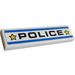 LEGO Blanc Tuile 1 x 4 avec &quot;Police&quot; Autocollant (2431)