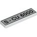 LEGO White Tile 1 x 4 with &#039;S - CU 6000&#039; (2431 / 78249)