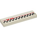LEGO White Tile 1 x 4 with &#039;V-8&#039; and Checkered Pattern Sticker (2431)