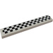 LEGO White Tile 1 x 6 with Black and White Checkered Pattern Sticker (6636)