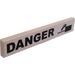 LEGO White Tile 1 x 6 with Danger and Falling Car Icon Sticker (6636)