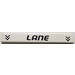 LEGO White Tile 1 x 8 with &#039;LANE&#039; and Arrows Sticker (4162)