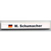 LEGO Blanco Plana 1 x 8 con &#039;M. Schumacher&#039; y German Bandera Pegatina (4162)