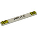 LEGO White Tile 1 x 8 with &#039;POLICE&#039; and Black and Yellow Danger Stripes Sticker (4162)