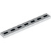 LEGO Bianco Piastrella 1 x 8 con Spesso Nero Dashed Line (35147 / 78184)