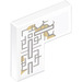 LEGO Wit Tegel 2 x 2 Hoek met Asian Geometric Design 2 Sticker (14719)