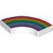 LEGO White Tile 2 x 2 Curved Corner with Coral, Yellow, Turquoise, Azure, and Lavender Rainbow (27925 / 62266)