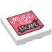 LEGO White Tile 2 x 2 Inverted with ‘MUSIC IS MY ESCAPE’ Poster Sticker (11203)