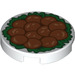 LEGO White Tile 2 x 2 Round with 12 Chinese Lion&#039;s Head Meatballs on Green with Bottom Stud Holder (14769 / 49924)