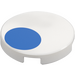 LEGO White Tile 2 x 2 Round with Blue Offset Circle with Bottom Stud Holder (14769 / 103644)