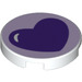 LEGO White Tile 2 x 2 Round with Purple Heart with Bottom Stud Holder (14769 / 36352)