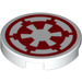LEGO blanc Tuile 2 x 2 Rond avec rouge Imperial logo avec porte-goujon inférieur (14769 / 50059)
