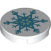 LEGO White Tile 2 x 2 Round with Snow Flake with Bottom Stud Holder (14769 / 29233)