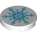 LEGO White Tile 2 x 2 Round with Snow Flake with Bottom Stud Holder (14769 / 29233)