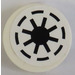LEGO White Tile 2 x 2 Round with SW Republic Pattern Sticker with Bottom Stud Holder (14769)