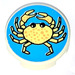LEGO White Tile 2 x 2 Round with Yellow Crab with &quot;X&quot; Bottom (4150)