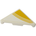 LEGO White Tile 2 x 2 Triangular with Yellow Decoration Left Sticker (35787)