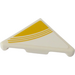 LEGO Wit Tegel 2 x 2 Driehoekig met Geel Decoratie Rechtsaf Sticker (35787)