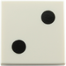 LEGO White Tile 2 x 2 with 2 Black Dots (Dice) with Groove (3068)