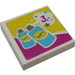 LEGO White Tile 2 x 2 with 2 Spray Cans and &#039;3.-&#039; Sticker with Groove (3068)
