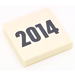 LEGO White Tile 2 x 2 with &#039;2014&#039; Print with Groove (3068)
