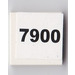 LEGO White Tile 2 x 2 with &#039;7900&#039; Sticker with Groove (3068)